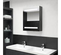 vidaXL Armadietto Bagno con Specchio e LED Grigio 50x14x60 cm
