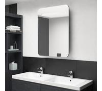 vidaXL Armadietto Bagno con Specchio e LED Grigio 60x11x80 cm