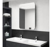 vidaXL Armadietto Bagno con Specchio e LED Grigio 60x11x80 cm