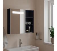 vidaXL Armadietto Bagno con Specchio e LED Grigio 60x13x52 cm