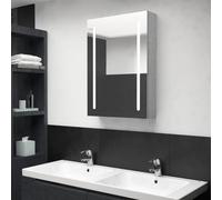 vidaXL Armadietto Bagno con Specchio e LED Grigio Cemento 50x13x70 cm