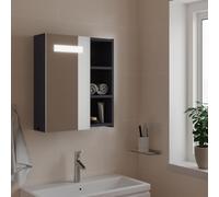 vidaXL Armadietto Bagno con Specchio e LED Grigio Chiaro 45x13x52 cm
