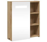 vidaXL Armadietto Bagno con Specchio e LED Rovere 45x13x52 cm