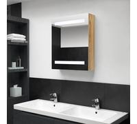 vidaXL Armadietto Bagno con Specchio e LED Rovere 50x14x60 cm