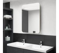 vidaXL Armadietto Bagno con Specchio e LED Rovere 60x11x80 cm