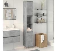 vidaXL Armadietto Bagno Grigio Cemento 30x30x190 cm Legno Multistrato
