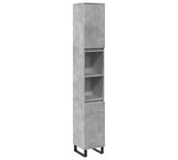 vidaXL Armadietto Bagno Grigio Cemento 30x30x190 cm Legno Multistrato, armadietto da Bagno, portaoggetti da Bagno, Arredamento da Bagno