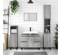 vidaXL Armadietto Bagno Grigio Sonoma 30x30x100cm in Legno Multistrato