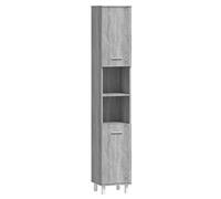 vidaXL Armadietto Bagno Grigio Sonoma 30x30x179cm in Legno Multistrato