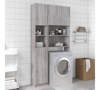 vidaXL Armadietto Bagno Grigio Sonoma 32x25,5x190 cm Legno Multistrato