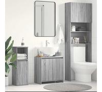 vidaXL Armadietto Bagno Grigio Sonoma 60x33x61 cm in Legno Multistrato