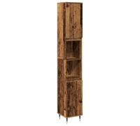 vidaXL Armadietto Bagno Legno Antico 30x30x190 cm in Legno Multistrato, Mobile da Bagno, arredo da Bagno, Mobile Alto Bagno, armadietto da Bagno
