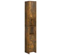 vidaXL Armadietto Bagno Rovere Fumo 30x30x183,5cm Legno Ingegnerizzato