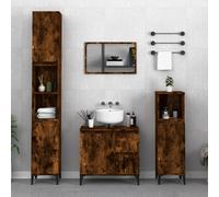 vidaXL Armadietto Bagno Rovere Fumo 30x30x190 cm in Legno Multistrato