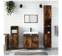 VIDAXL - Armadietto Bagno Rovere Fumo 30x30x190 Cm In Legno Multistrato