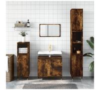 VIDAXL - Armadietto Bagno Rovere Fumo 30x30x190 Cm In Legno Multistrato