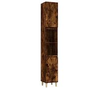 vidaXL Armadietto Bagno Rovere Fumo 30x30x190 cm in Legno Multistrato