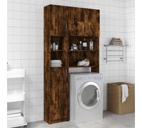 vidaXL Armadietto Bagno Rovere Fumo 32x25,5x190 cm Legno Ingegnerizzato