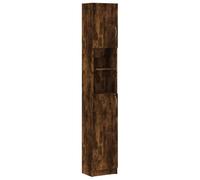 vidaXL Armadietto Bagno Rovere Fumo 32x25,5x190 cm Legno Multistrato