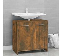 vidaXL Armadietto Bagno Rovere Fumo 60x33x60 cm in Legno Multistrato