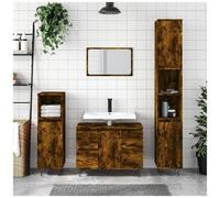 VIDAXL - Armadietto Bagno Rovere Fumo 80x33x60 Cm In Legno Multistrato
