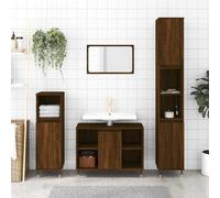 vidaXL Armadietto Bagno Rovere Marrone 30x30x100 cm Legno Multistrato