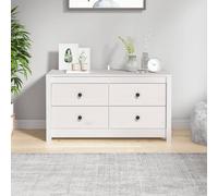 vidaXL Armadietto Bianco 100x40x54 cm in Legno Massello di Pino