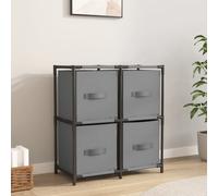 vidaXL Armadietto con 4 Cesti in Tessuto Grigio 63x30x71 cm Acciaio