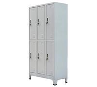 vidaXL - Armadietto con 6 scomparti, in acciaio, 90 x 45 x 180 cm, colore: Grigio
