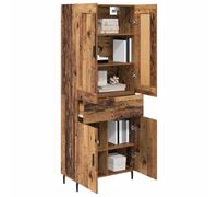 vidaXL Armadietto con cassetto 2 pezzi in legno antico costruito in legno e vetro, mobili alla moda, rettangolare alto, moderno per buffet funzionale, arredamento da interno, per sala da pranzo