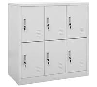 vidaXL Armadietto con Chiave Grigio Chiaro 90x45x92,5 cm in Acciaio