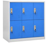 vidaXL Armadietto con Chiave Grigio Chiaro e Blu 90x45x92,5 cm Acciaio