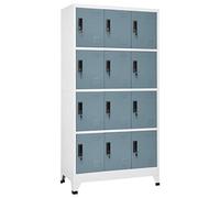 vidaXL Armadietto con Chiave Grigio Chiaro e Scuro 90x45x180cm Acciaio