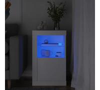 vidaXL Armadietto con Luci LED Bianco in Legno Multistrato