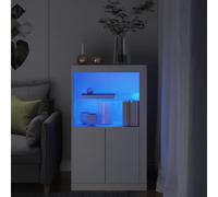 vidaXL Armadietto con Luci LED Bianco in Legno Multistrato