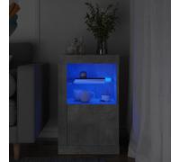 vidaXL Armadietto con Luci LED Grigio Cemento in Legno Multistrato