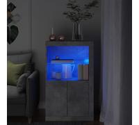 vidaXL Armadietto con Luci LED Grigio Cemento in Legno Multistrato