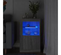 vidaXL Armadietto con Luci LED Grigio Sonoma in Legno Multistrato