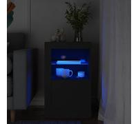 vidaXL Armadietto con Luci LED Nero in Legno Multistrato