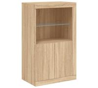 vidaXL Armadietto Rovere Sonoma con Luci LED in Legno Multistrato