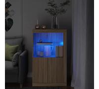 vidaXL Armadietto con Luci LED Rovere Sonoma in Legno Multistrato