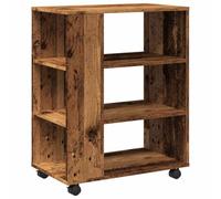 vidaXL Mobiletto con Ruote Legno Antico 60x35x75 cm Legno Multistrato, mobiletto, mobiletto portadocumenti mobile, mobiletto da scrivania