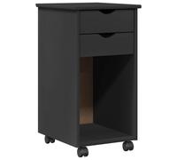 vidaXL Armadietto con rotelle, grigio, 34 x 39 x 65,5 cm, in legno di pino massiccio, per studio, minimalista, rettangolare, con grande rullo compatto, per casa e ufficio