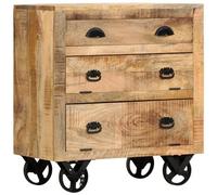 VIDAXL - Armadietto Con Ruote 70x40x75 Cm In Legno Massello Di Mango