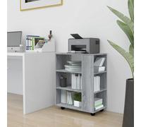 vidaXL Armadietto con Ruote Grigio Sonoma 60x35x75cm Legno Multistrato