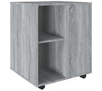 vidaXL Armadietto con Ruote Grigio Sonoma 60x53x72cm Legno Multistrato