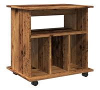 vidaXL Armadietto con Ruote Legno Antico 60x45x60 cm Legno Multistrato, mobiletto, mobiletto portadocumenti mobile, mobiletto da scrivania