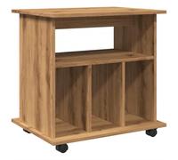 vidaXL Armadietto con Ruote Rovere Artigianale 60x45x60 cm Truciolato, mobiletto, mobiletto portadocumenti mobile, mobiletto da scrivania