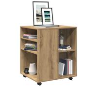 vidaXL Armadietto con Ruote Rovere Artigianale 60x53x72 cm Truciolato, mobiletto a rotelle, mobiletto con ruote, mobiletto, armadietto con ruote