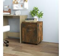 vidaXL Armadietto con Ruote Rovere Fumo 45x38x54 cm Legno Multistrato